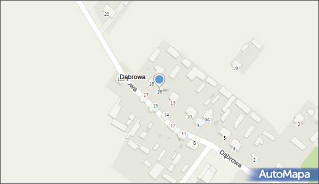 Dąbrowa, Dąbrowa, 16, mapa Dąbrowa