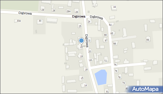 Dąbrowa, Dąbrowa, 22, mapa Dąbrowa