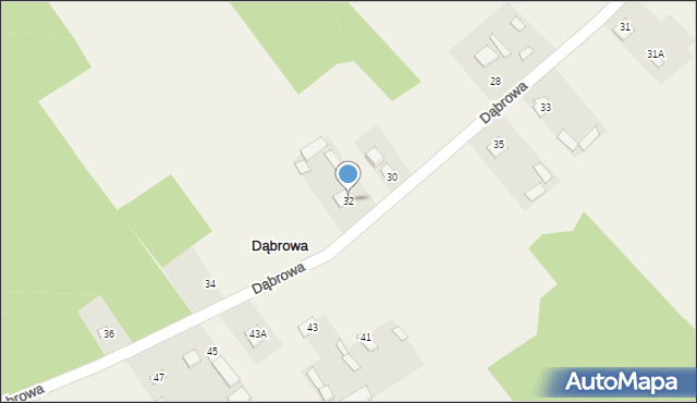 Dąbrowa, Dąbrowa, 32, mapa Dąbrowa