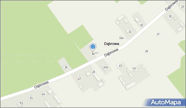 Dąbrowa, Dąbrowa, 34, mapa Dąbrowa