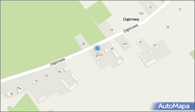 Dąbrowa, Dąbrowa, 47, mapa Dąbrowa