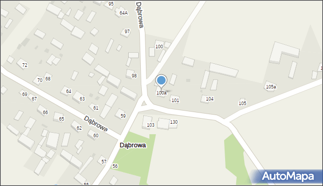 Dąbrowa, Dąbrowa, 100a, mapa Dąbrowa