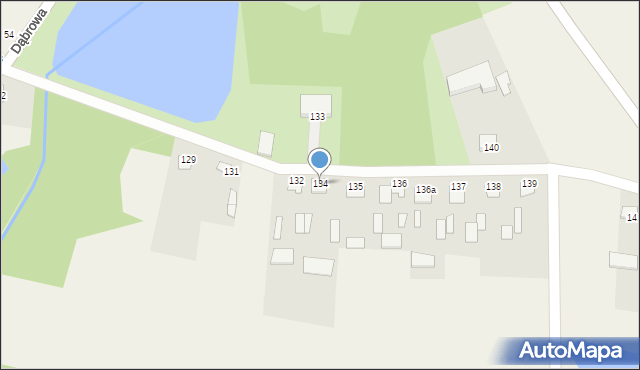 Dąbrowa, Dąbrowa, 134, mapa Dąbrowa
