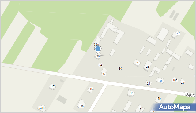 Dąbrowa, Dąbrowa, 36, mapa Dąbrowa