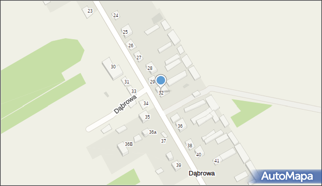 Dąbrowa, Dąbrowa, 32, mapa Dąbrowa