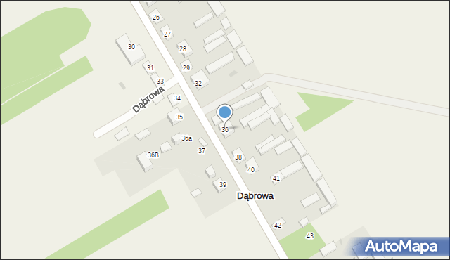 Dąbrowa, Dąbrowa, 36, mapa Dąbrowa