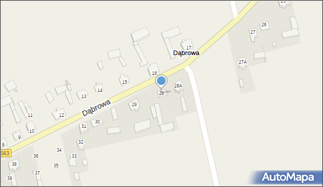Dąbrowa, Dąbrowa, 28, mapa Dąbrowa