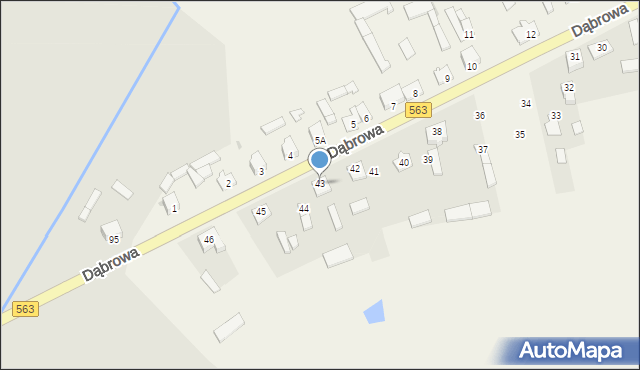Dąbrowa, Dąbrowa, 43, mapa Dąbrowa