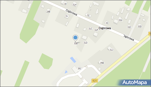 Dąbrowa, Dąbrowa, 31E, mapa Dąbrowa