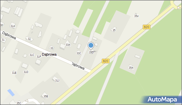 Dąbrowa, Dąbrowa, 33D, mapa Dąbrowa