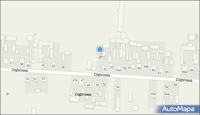 Dąbrowa, Dąbrowa, 49, mapa Dąbrowa