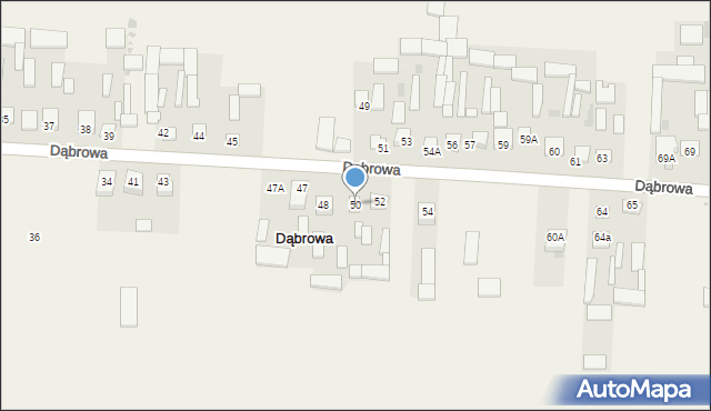 Dąbrowa, Dąbrowa, 50, mapa Dąbrowa