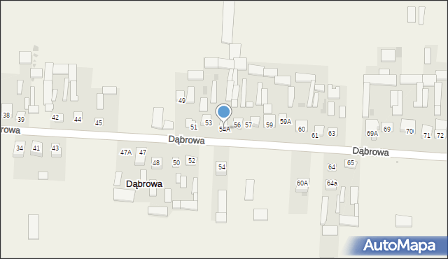 Dąbrowa, Dąbrowa, 54A, mapa Dąbrowa