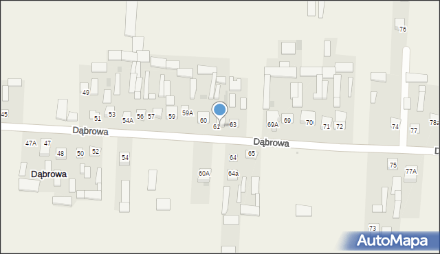 Dąbrowa, Dąbrowa, 62, mapa Dąbrowa
