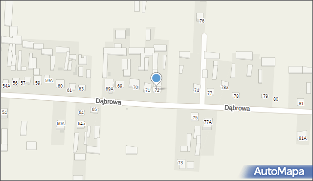 Dąbrowa, Dąbrowa, 72, mapa Dąbrowa
