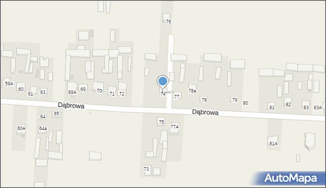 Dąbrowa, Dąbrowa, 74, mapa Dąbrowa