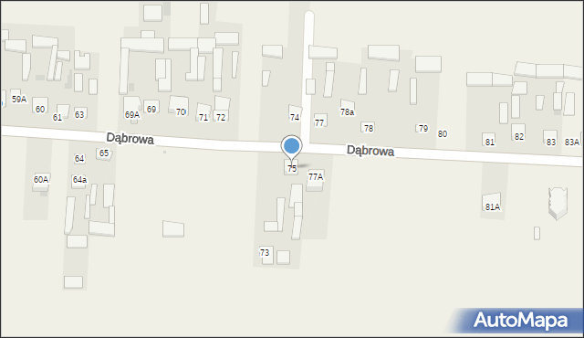 Dąbrowa, Dąbrowa, 75, mapa Dąbrowa