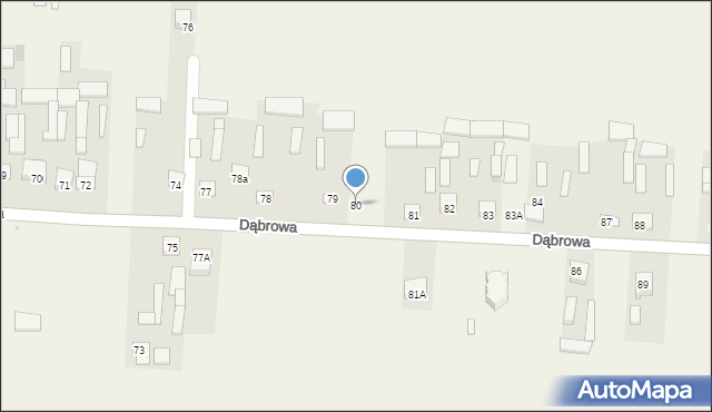 Dąbrowa, Dąbrowa, 80, mapa Dąbrowa