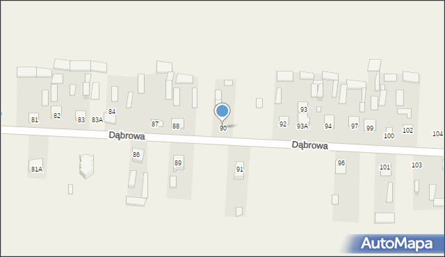 Dąbrowa, Dąbrowa, 90, mapa Dąbrowa