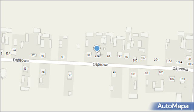 Dąbrowa, Dąbrowa, 93A, mapa Dąbrowa
