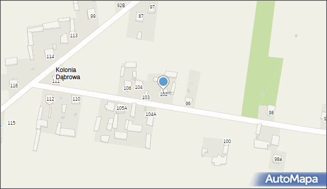 Dąbrowa, Dąbrowa, 102, mapa Dąbrowa