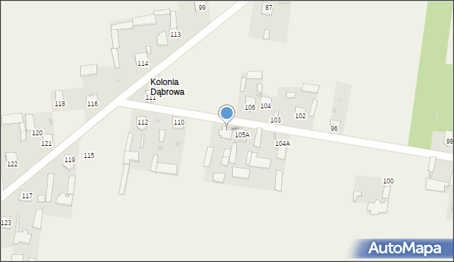 Dąbrowa, Dąbrowa, 107, mapa Dąbrowa