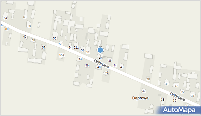Dąbrowa, Dąbrowa, 47, mapa Dąbrowa