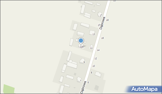 Dąbrowa, Dąbrowa, 11A, mapa Dąbrowa