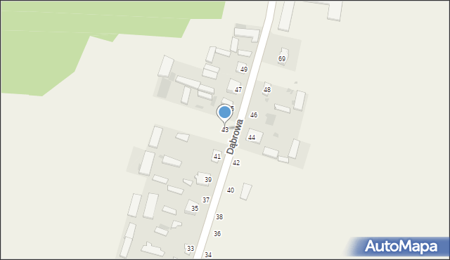 Dąbrowa, Dąbrowa, 43, mapa Dąbrowa
