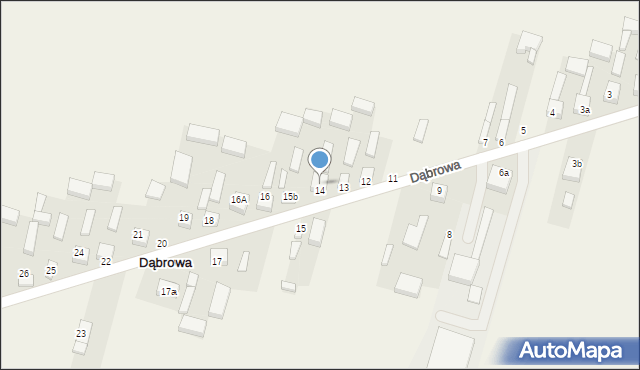 Dąbrowa, Dąbrowa, 14a, mapa Dąbrowa