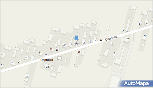 Dąbrowa, Dąbrowa, 15b, mapa Dąbrowa