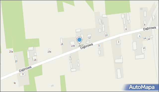 Dąbrowa, Dąbrowa, 14, mapa Dąbrowa