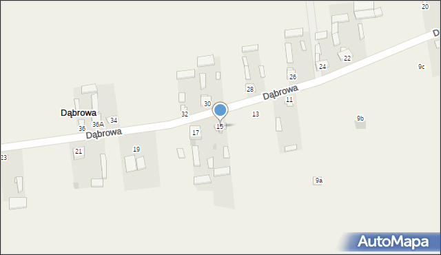 Dąbrowa, Dąbrowa, 15, mapa Dąbrowa