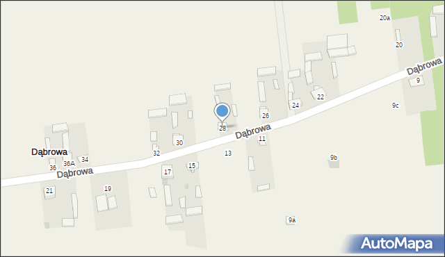 Dąbrowa, Dąbrowa, 28, mapa Dąbrowa