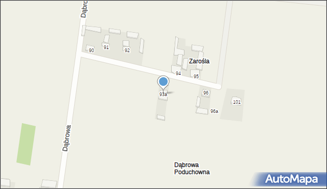 Dąbrowa, Dąbrowa, 93a, mapa Dąbrowa