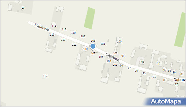 Dąbrowa, Dąbrowa, 107, mapa Dąbrowa