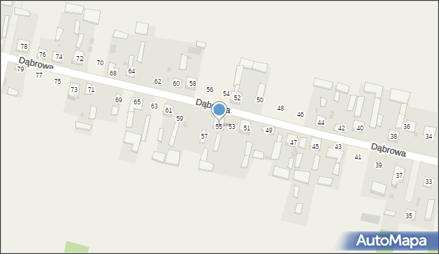 Dąbrowa, Dąbrowa, 55, mapa Dąbrowa