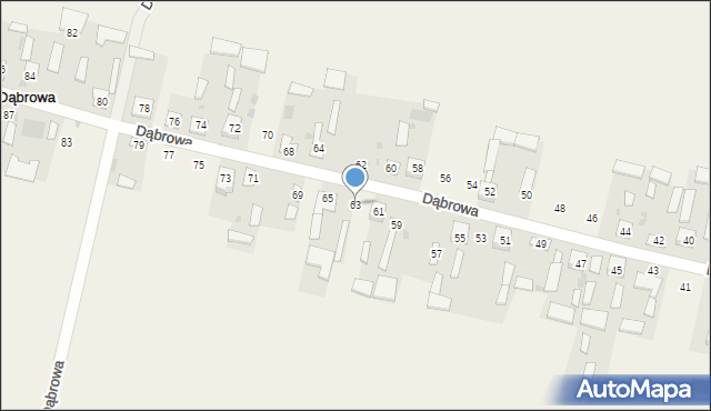Dąbrowa, Dąbrowa, 63, mapa Dąbrowa