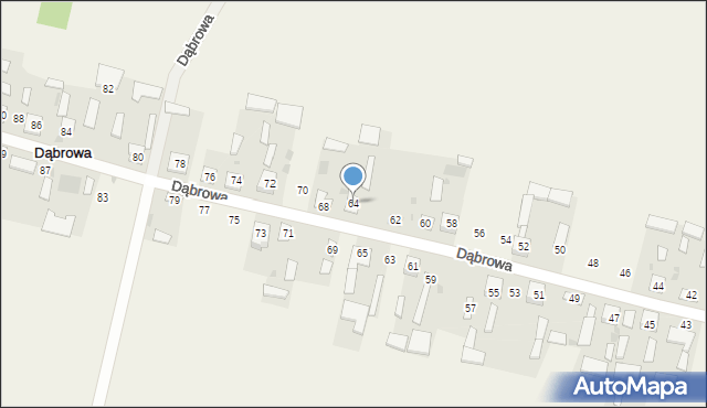 Dąbrowa, Dąbrowa, 64, mapa Dąbrowa