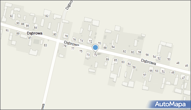 Dąbrowa, Dąbrowa, 71, mapa Dąbrowa