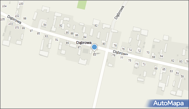 Dąbrowa, Dąbrowa, 83, mapa Dąbrowa