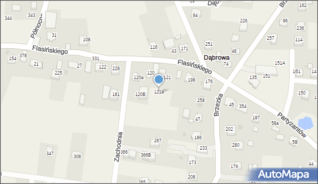 Dąbrowa, Dąbrowa, 121a, mapa Dąbrowa