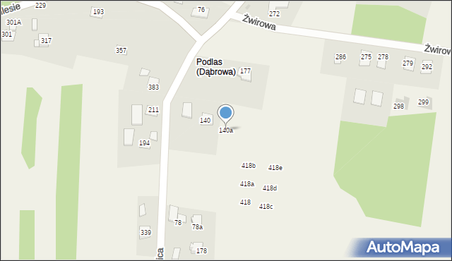Dąbrowa, Dąbrowa, 140a, mapa Dąbrowa