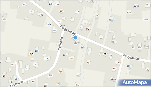 Dąbrowa, Dąbrowa, 189, mapa Dąbrowa