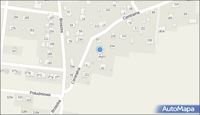 Dąbrowa, Dąbrowa, 374, mapa Dąbrowa