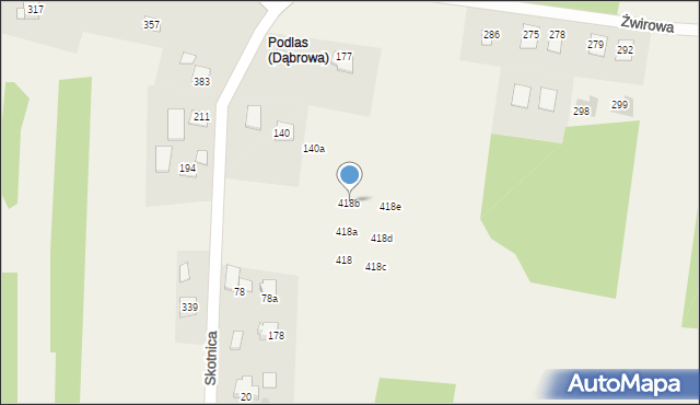 Dąbrowa, Dąbrowa, 418b, mapa Dąbrowa