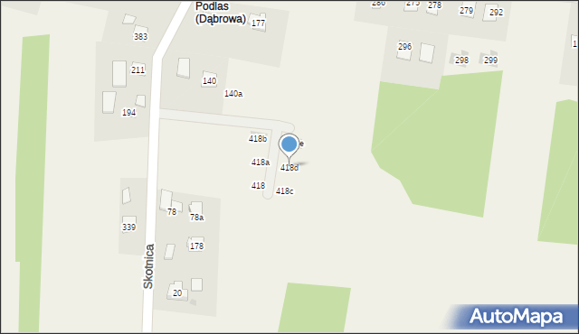 Dąbrowa, Dąbrowa, 418d, mapa Dąbrowa