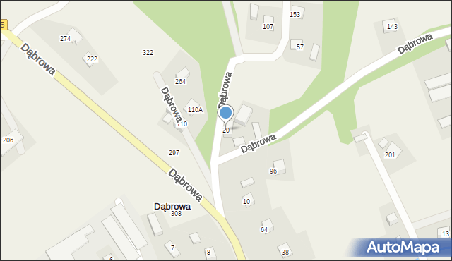 Dąbrowa, Dąbrowa, 20, mapa Dąbrowa