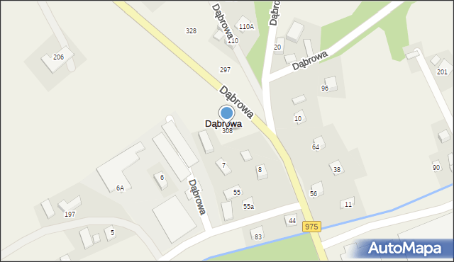 Dąbrowa, Dąbrowa, 308, mapa Dąbrowa