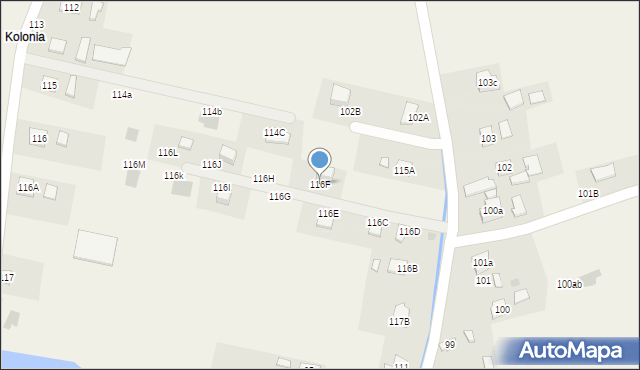 Dąbrowa, Dąbrowa, 116F, mapa Dąbrowa